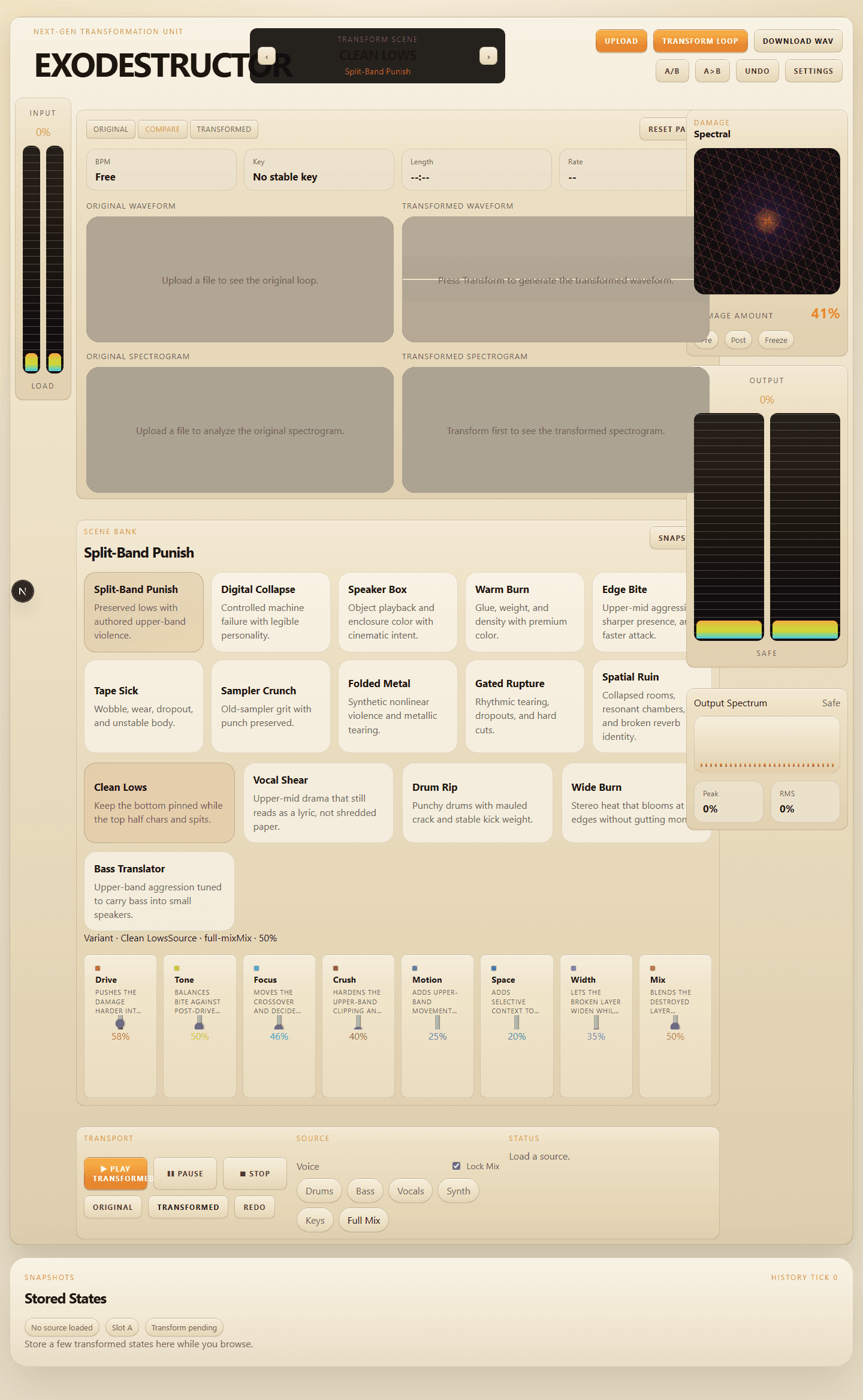 Beautiful Ruin browser audio processor interface